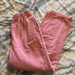 Pink knit sweat pants